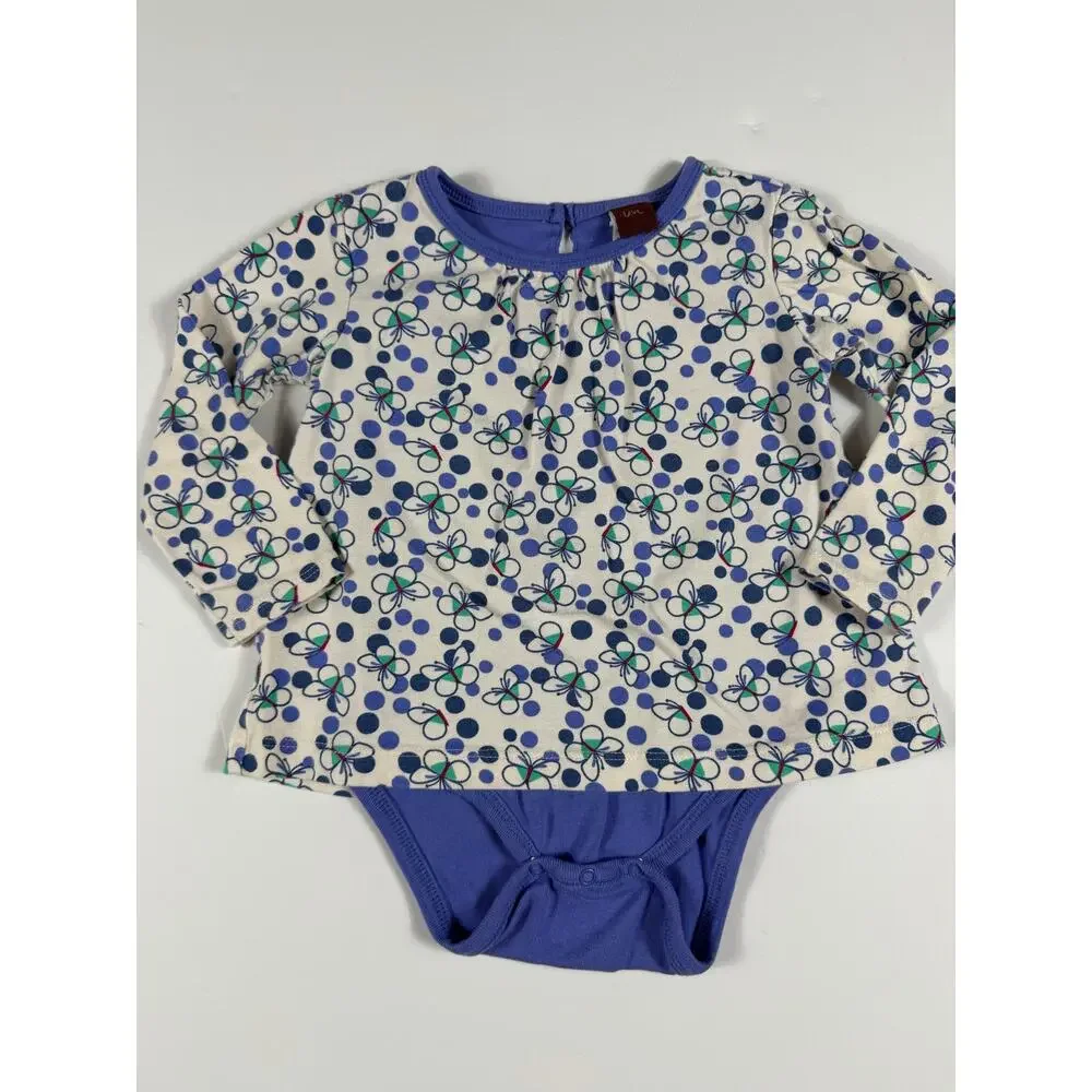 Tea Collection Butterfly Skirted Bodysuit Blue 18-24 Months